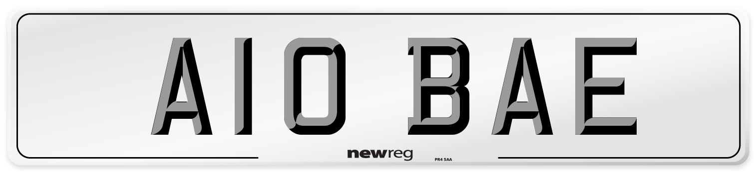 A10 BAE Number Plate from New Reg